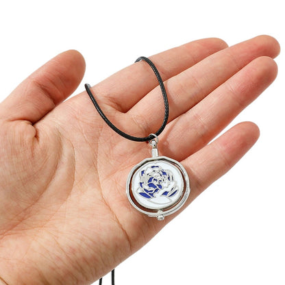 Arcane Season 2 Ekko & Jinx Necklace Anime Rotating Blue Pink Pendant