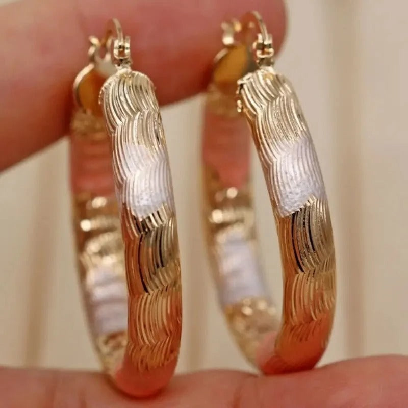 Golden Hoop Earrings  Style Alloy Earrings Exquisite Gift Women's Daily Casual Earrings