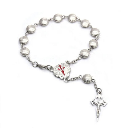 Santiago Metal Shell Rosary Cross Bracelets For Men Women