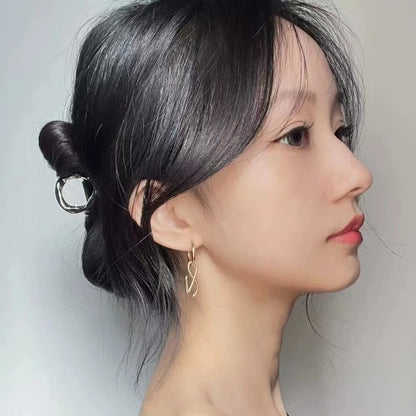 Handwritten Design Earrings Korean Wave Gold Jewelry Accessories