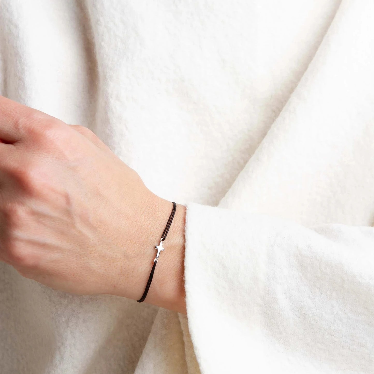 Sideways Cross Charm Bracelet Christian Jewelry for Men & Women