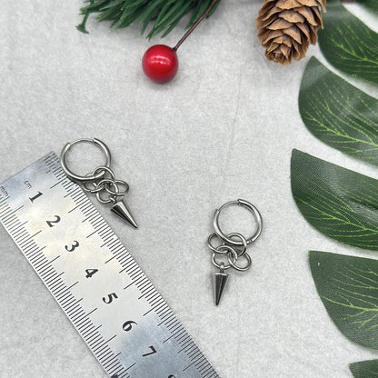 Handmade Stainless Steel Spike Drop Earrings Gothic Byzantine Women