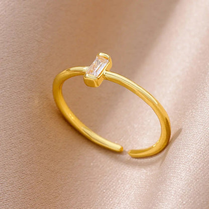 Trend Gold CZ Open Ring Women’s Wedding Finger Jewelry