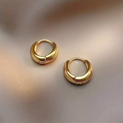 2Pcs Elegant Stainless Steel Hypoallergenic French Hoop Earrings,Comfort Retro Sexy Design,Christmas Gifts for Fashionable Women