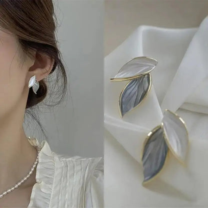 Korean Style 925 Silver Drop Earrings Women Metal Tassel Jewelry