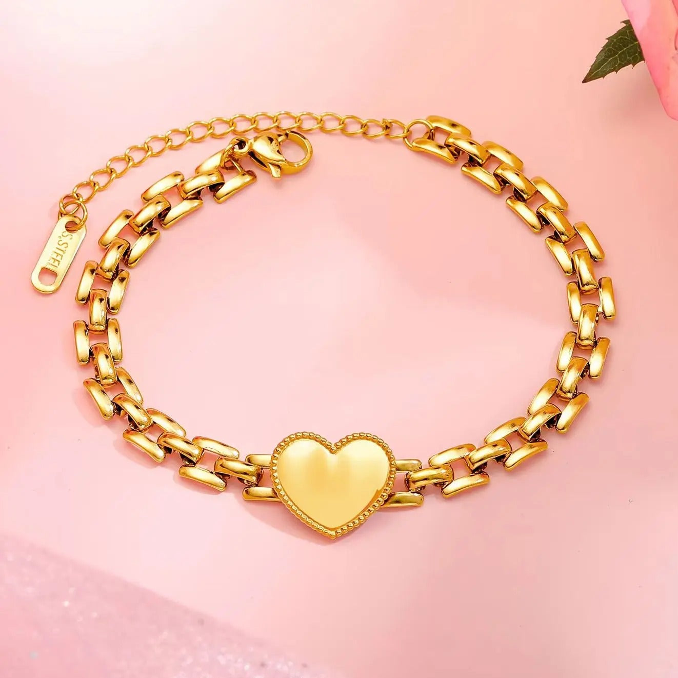 Women’s Stainless Steel Love Heart Bracelet Exquisite Party Jewelry