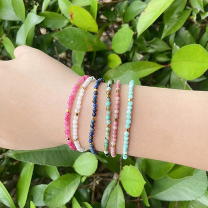 Faceted African Nature Stone Bracelet Women Gold Plated Jewelry