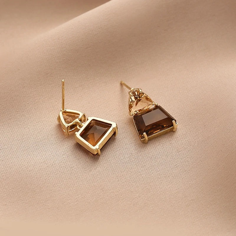 Crystal Drop Earrings for Women Vintage Korean Wedding Party Jewelry