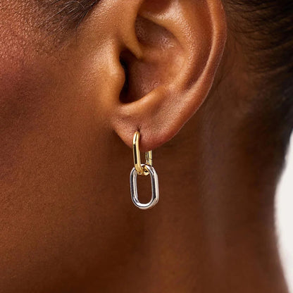 925 Sterling Silver Gold Irregular Circle Hoop Earrings Women