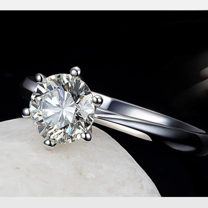 S925 Sterling Silver Wedding Rings for Men & Women with Crystal