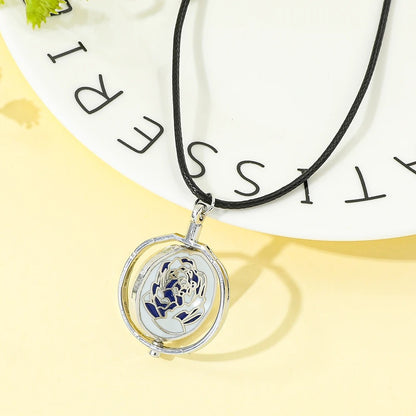 Arcane Season 2 Ekko & Jinx Necklace Anime Rotating Blue Pink Pendant