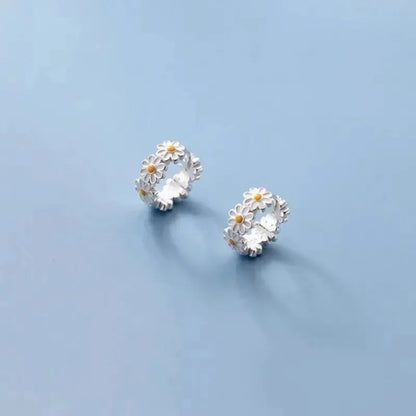 925 Sterling Silver Daisy Earrings Fashion Jewelry for Women