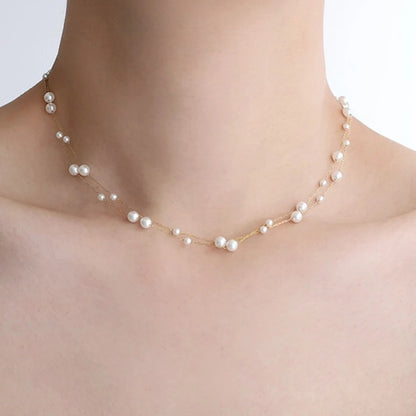 Waterproof Stainless Steel Pearl Choker Necklace Gift for Women
