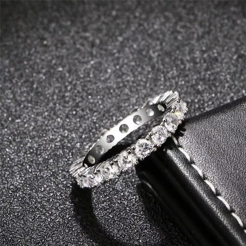 Rings For Women White Gold Plated Zirconia Fashion Jewelry Bridal Wedding Engagement Accessories