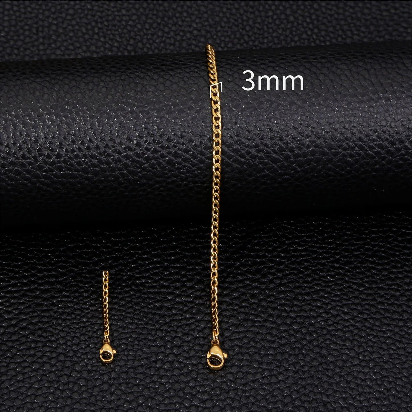 Gold Stainless Steel Cuban Bracelet Simple Chain Jewelry for Women & Men