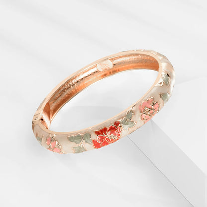Women’s Enameled Flower Bracelet African Indian Chinese Jewelry