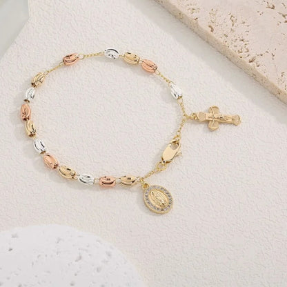 Jewellery Women Virgin Mary Rosary Bead Cross Bracelet Charms Chain accessories