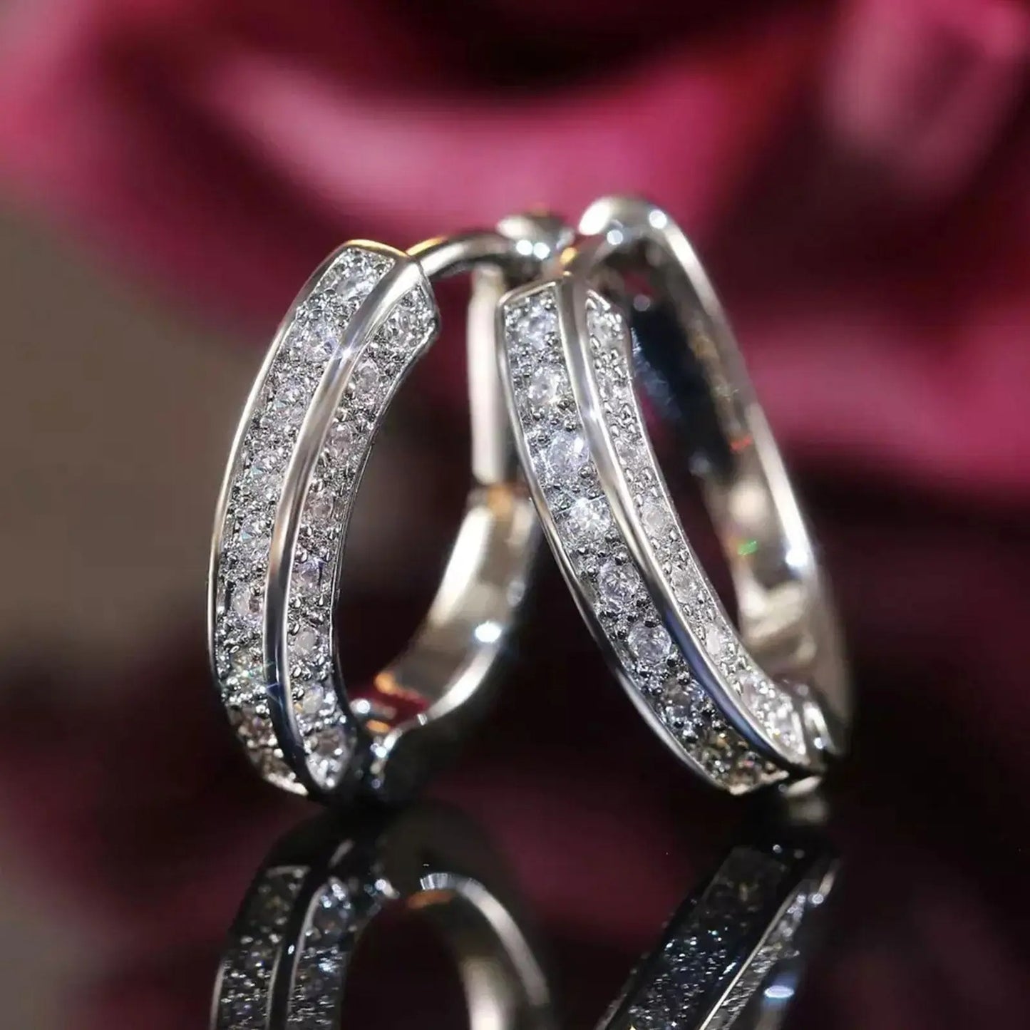Magnetic Slimming Earrings Women Crystal Zirconia Weight Loss Jewelry