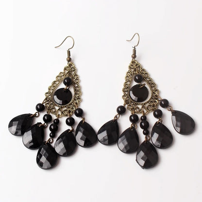 European American Ethnic Style Hollow Drop Earrings Women