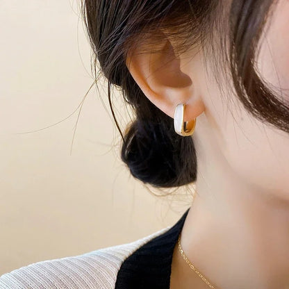 Oil-Dropping Square Earrings Women Retro Fashion Jewelry