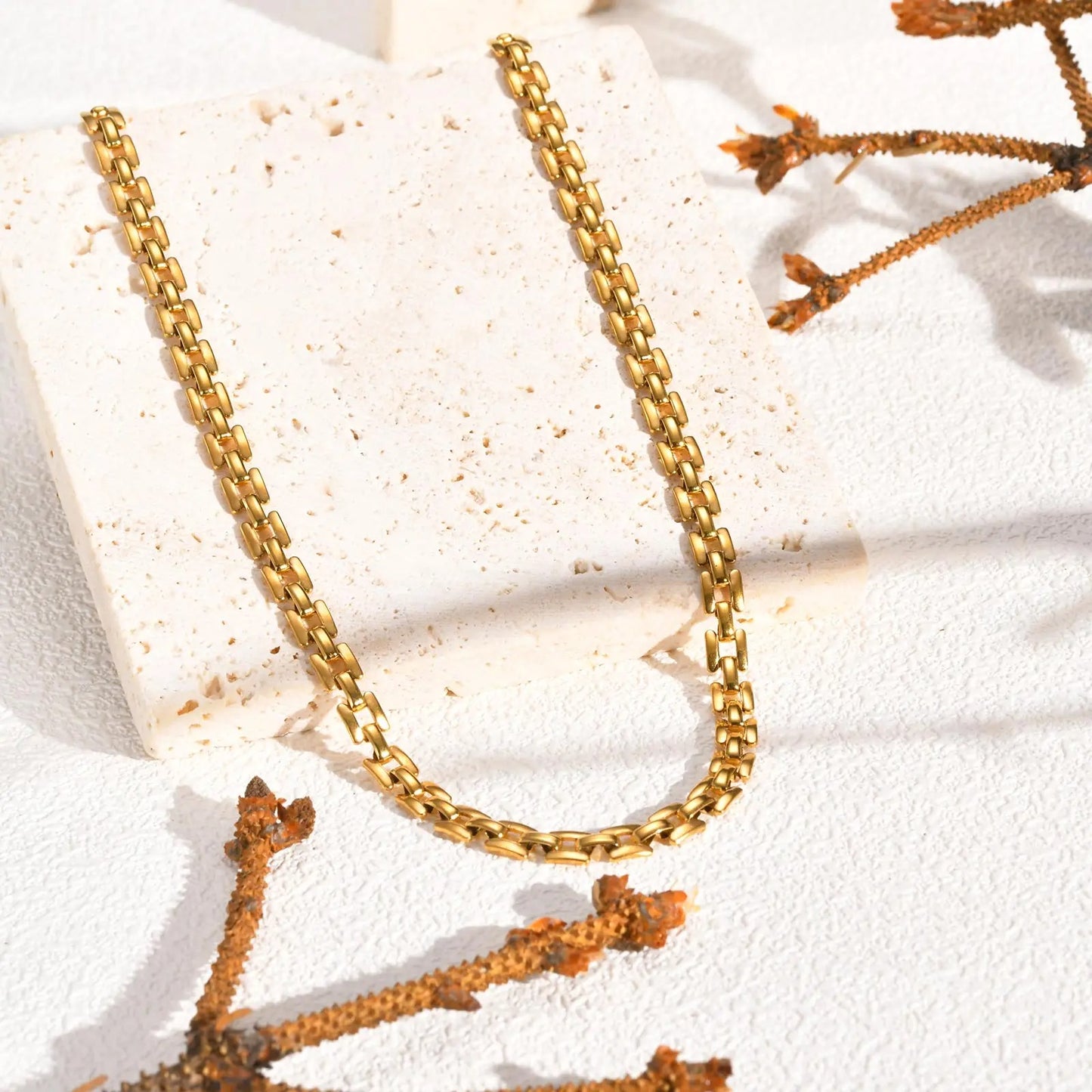 Retro Street Style Gold Chain Necklace for Women Fashion Jewelry Gift