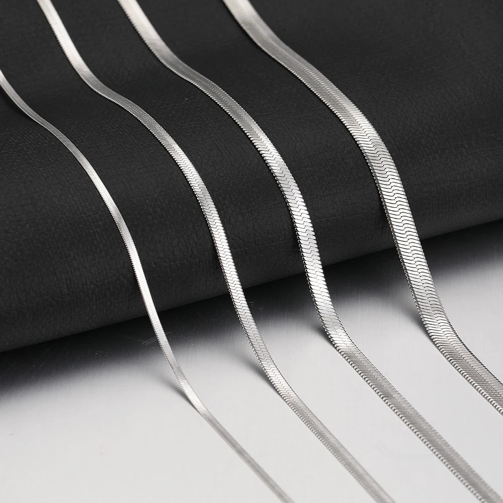 Stainless Steel Snake Chain Necklace Unisex Waterproof Choker Jewelry