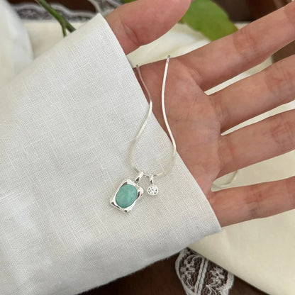 Women’s Block Stone Necklace Special Design Jewelry Gift