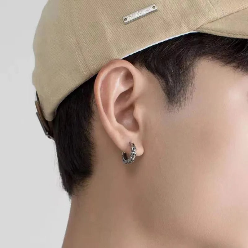 Full Skull Ghost Head Hoop Earrings Men Cool Punk Trend Jewelry