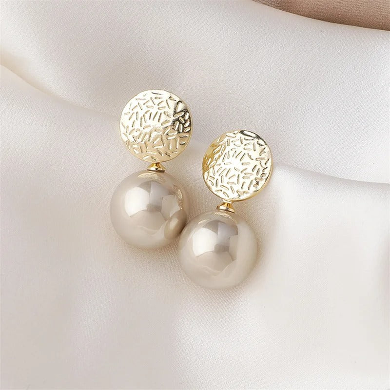 Simulated Pearl Drop Earrings Women Long Statement Jewelry