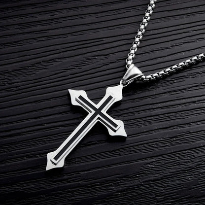 Stainless Steel Cross Necklace Punk Gothic Jewelry for Women & Men