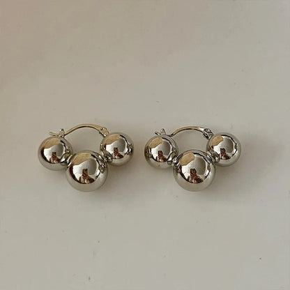 Metal Ball Earrings European And American Style Personalized Fashion Stud Earrings Ladies Girls Travel Wedding Accessories 2024