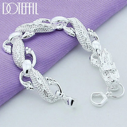 Sterling Silver Dragon Cuff Bracelet Women Wedding Party Jewelry