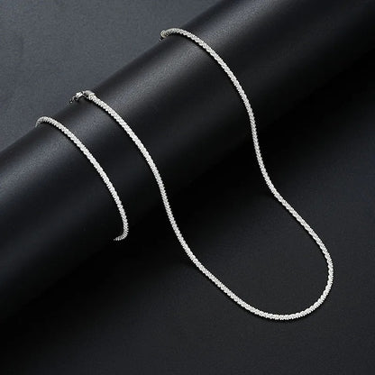 Shiny Clavicle Chain Necklace & Bracelet Set Women’s Party Jewelry