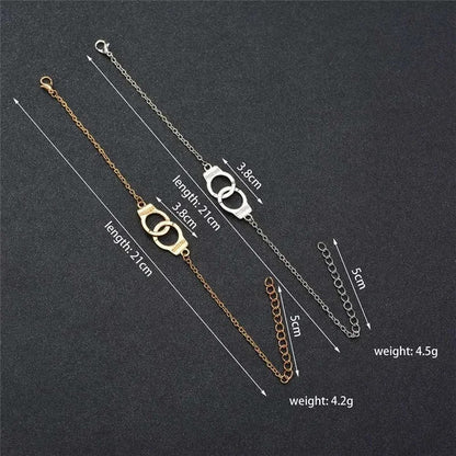 New Fashion Gold Color Handcuffs Beach Anklets For Women Trendy Foot Jewelry Freedom Letters Leg Bracelet Gift For Girl