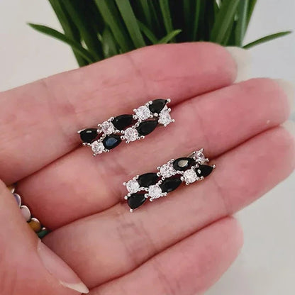Women’s Black White Hoop Earrings Trendy Daily Wear Jewelry