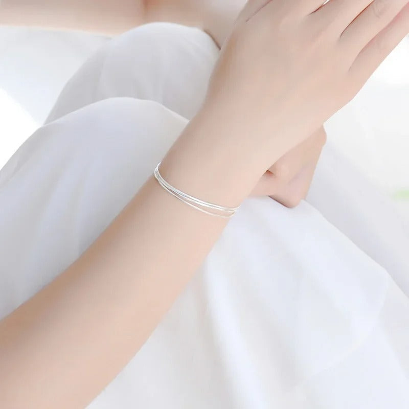 925 Silver Layer Bracelet Women Hot Fashion Korean Jewelry