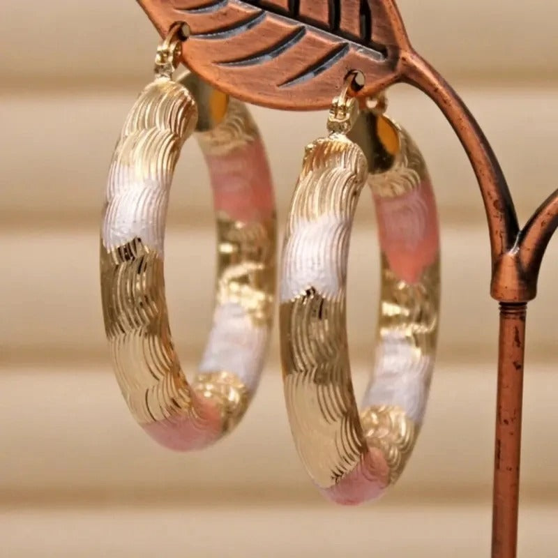 Golden Hoop Earrings  Style Alloy Earrings Exquisite Gift Women's Daily Casual Earrings