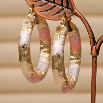 Golden Hoop Earrings  Style Alloy Earrings Exquisite Gift Women's Daily Casual Earrings