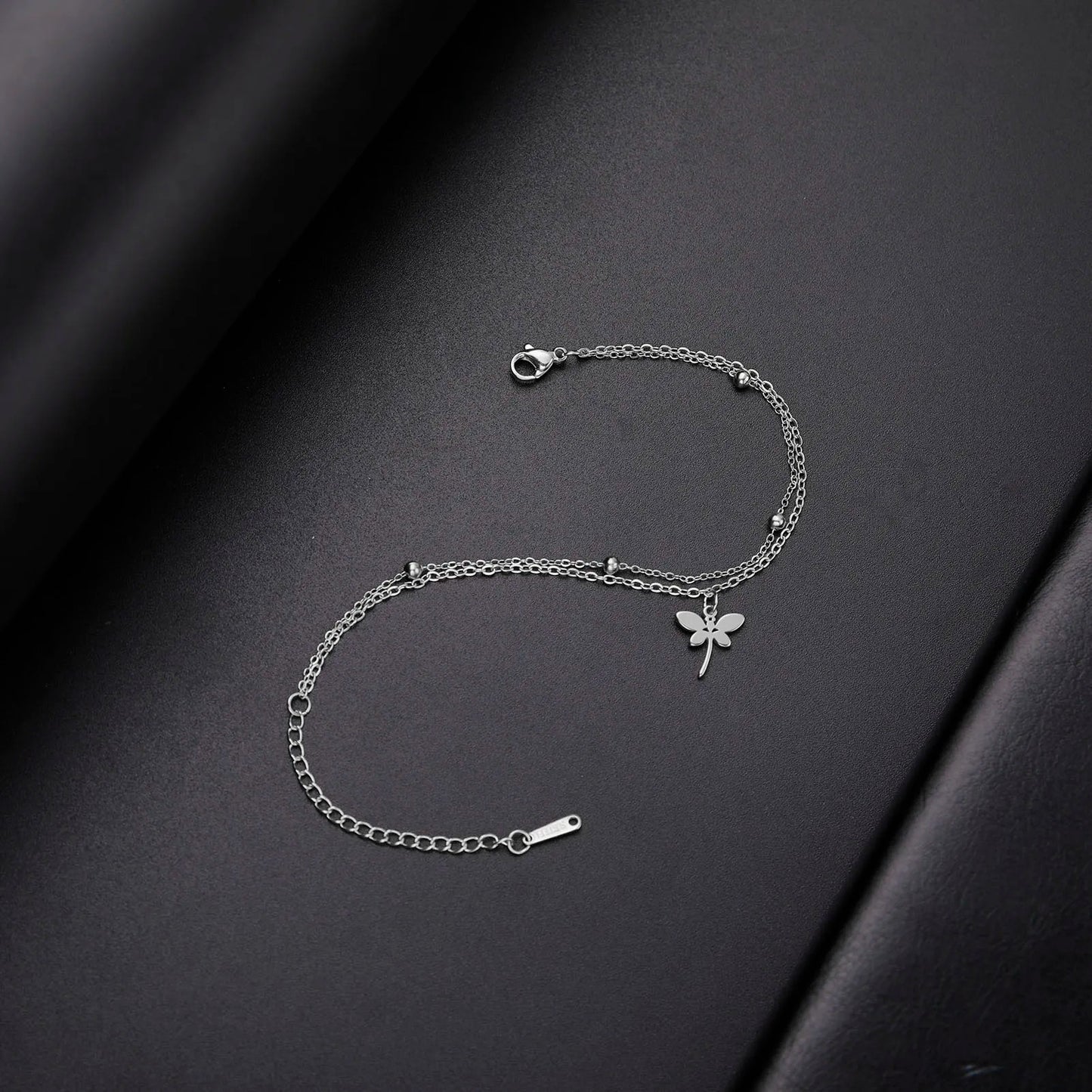 Dragonfly Double Layer Charm Bracelet Stainless Steel Women’s Jewelry