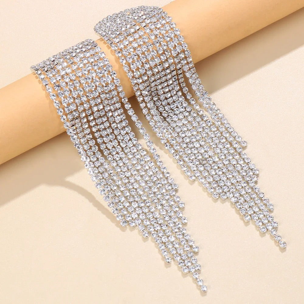Long Tassel Statement Drop Earrings for Women Wedding & Party