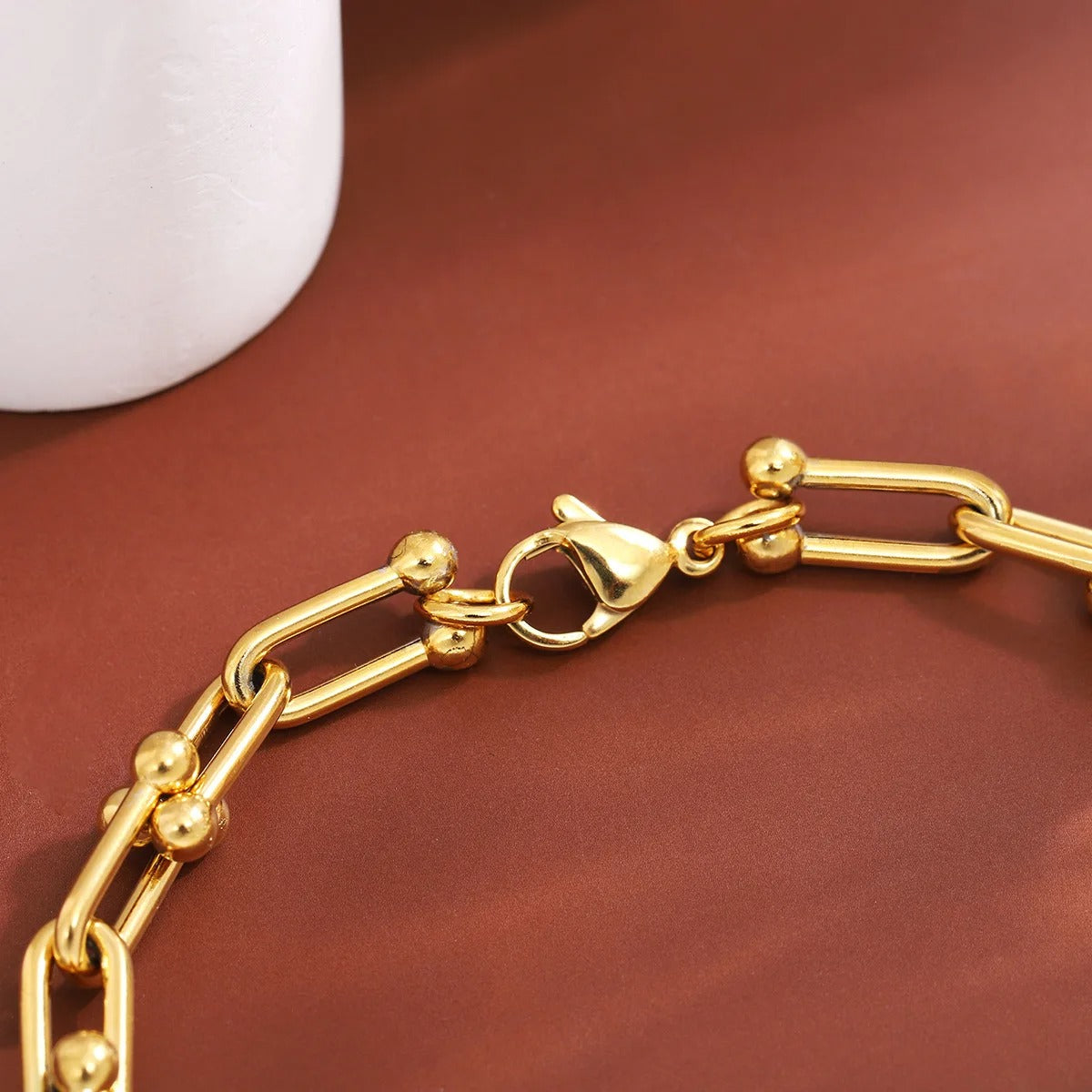18K Gold Plated U-Shaped Bracelet Daily Wear for Men & Women