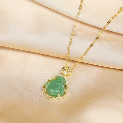 New In Safe Guard Lucky Pendant Stainless Steel Necklaces For Women Vintage Style Female Birthday Gift Jewelry