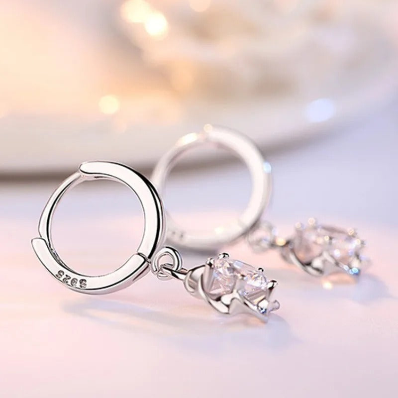 New Fashion Silver Earrings Women Plum Blossom Hoop Gift