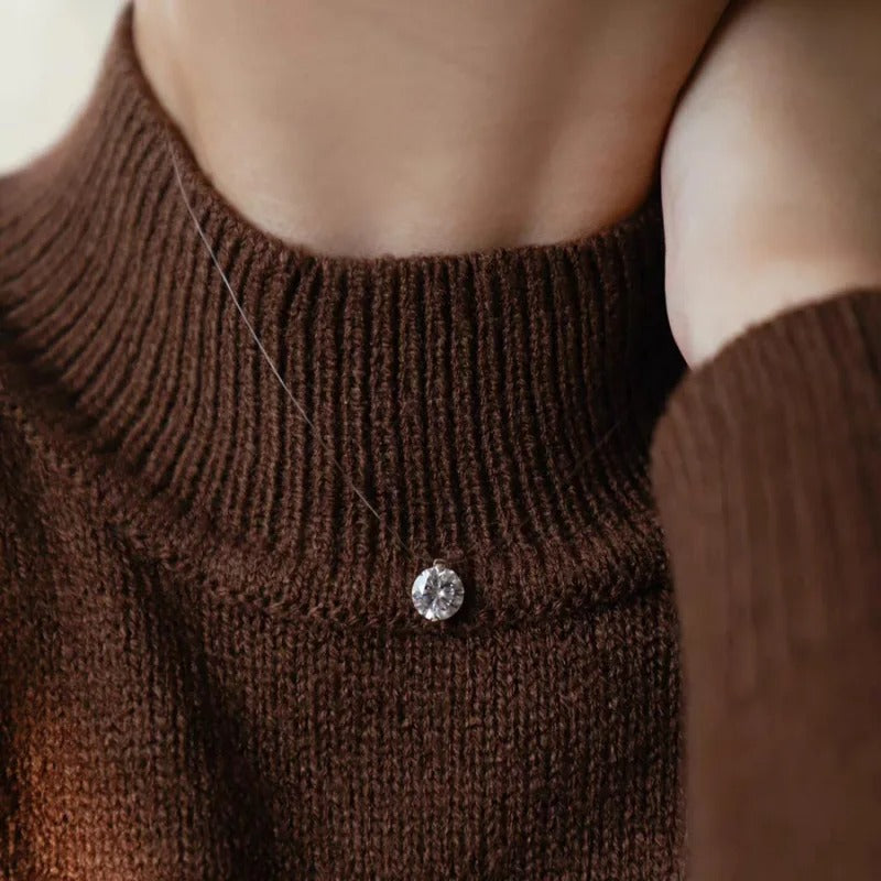 Transparent Fishing Line Invisible Pearl Necklace Simple Round Bead Choker Pendant Delicate Ladies Short Necklace Fashion Collar