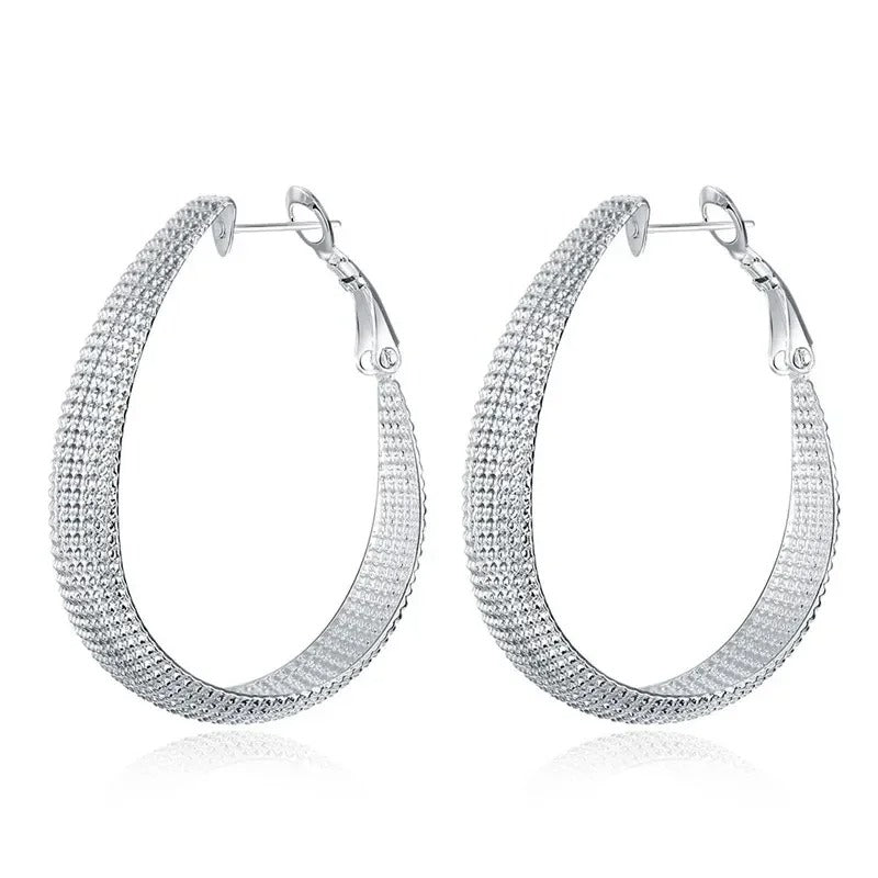 Silver Hoop Earrings for Women Wedding & Party Jewelry