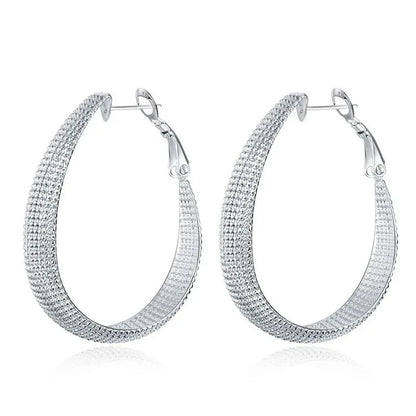 Silver Hoop Earrings for Women Wedding & Party Jewelry
