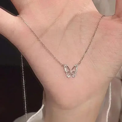 Silver Butterfly Pendant Necklace Trendy Women’s Jewelry