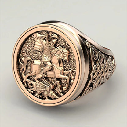 Unique Men’s Knight Horse Dragon Ring Party Jewelry Size 6-13