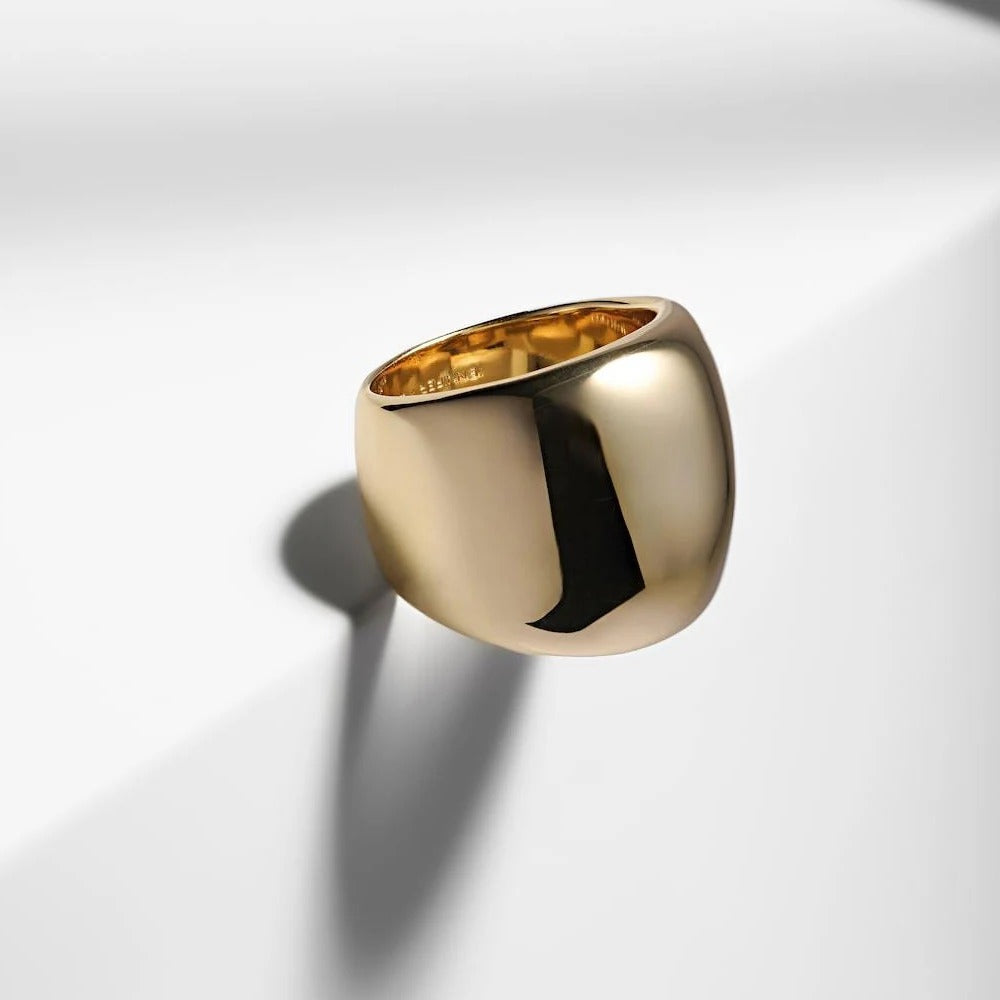 Bold Geometric Chunky Ring – Modern Stainless Steel Statement Jewelry for Women