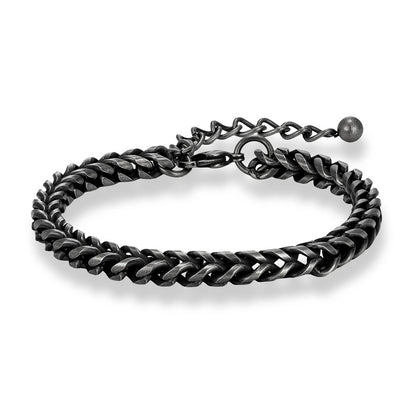 Retro Oxidized Black 6MM Cuban Chain Bracelet for Men